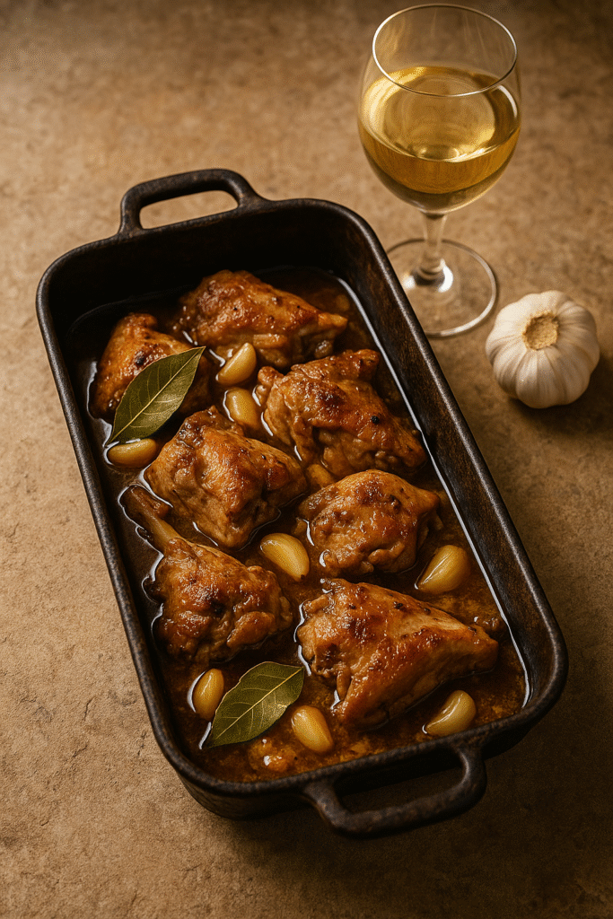 Iepure la cuptor cu usturoi și vin