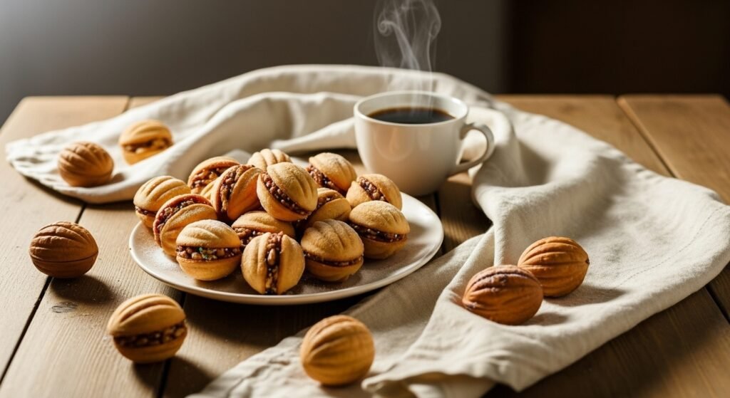 Nuci umplute cu cremă de rom și nucă2