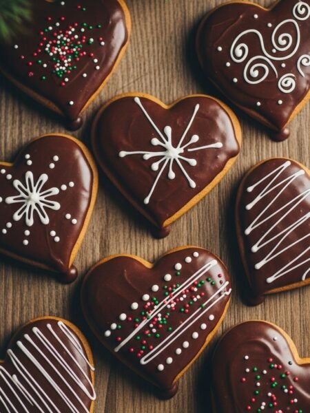 Inimioare de turtă dulce fragede pentru Crăciun