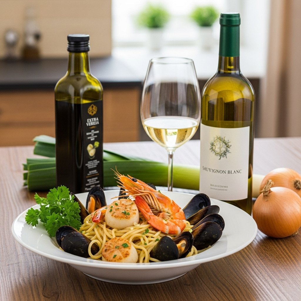 Spaghetti cu fructe de mare11